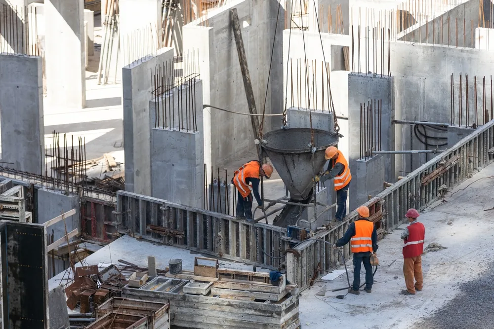 aerial view of a construction site