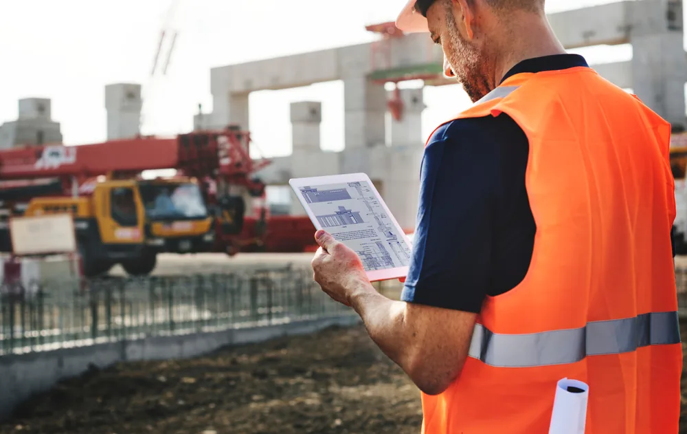 construction site inspector writes a report