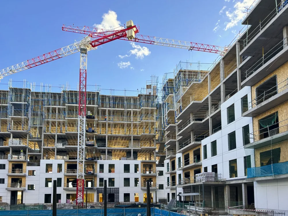 facade work on a building