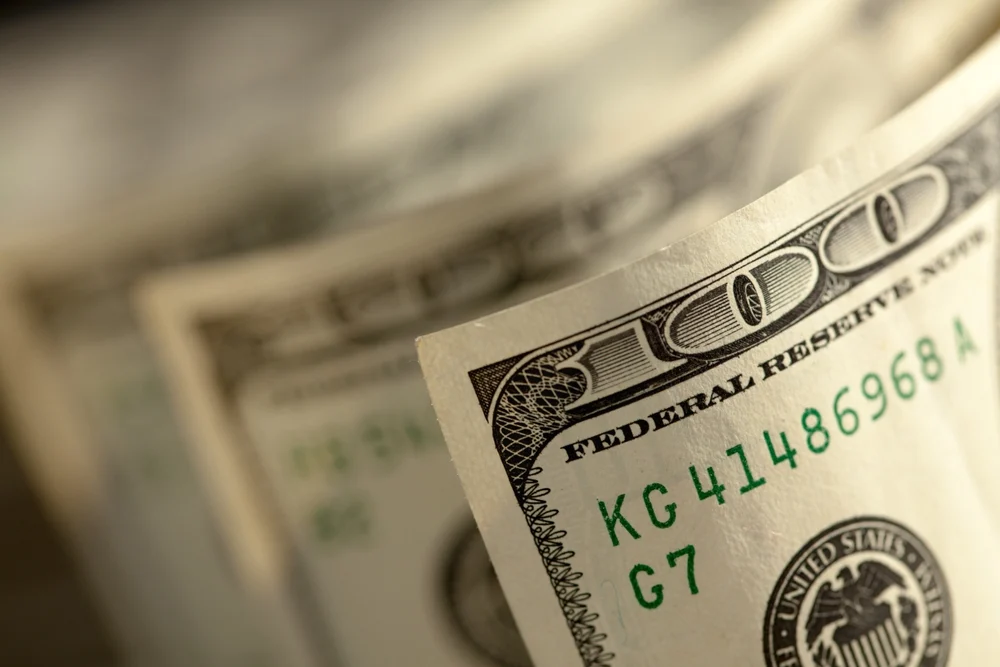 Closeup of US dollars.