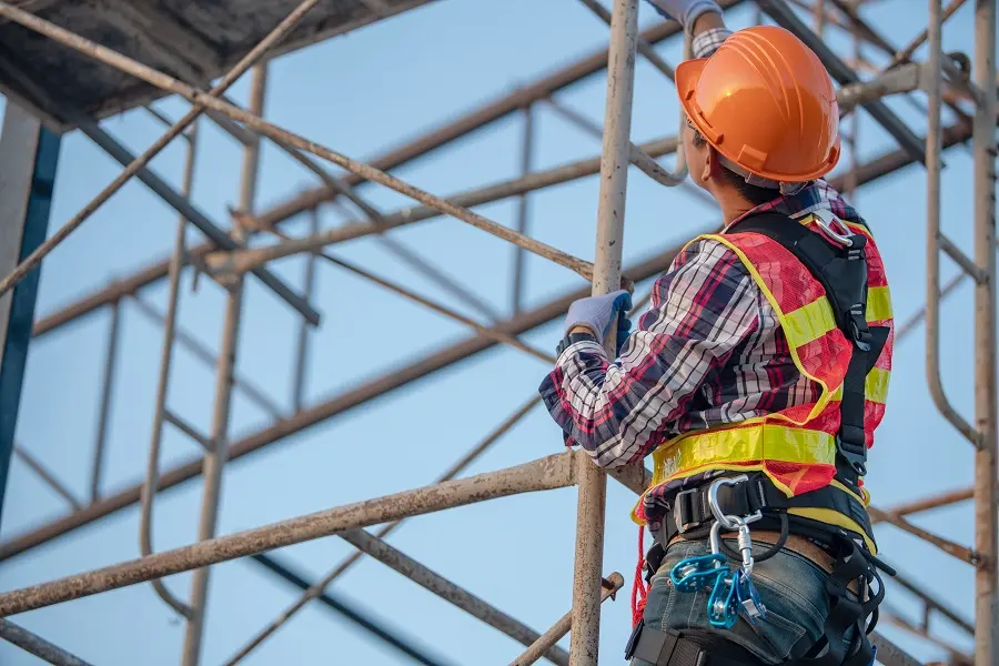 construction worker on scaffolding