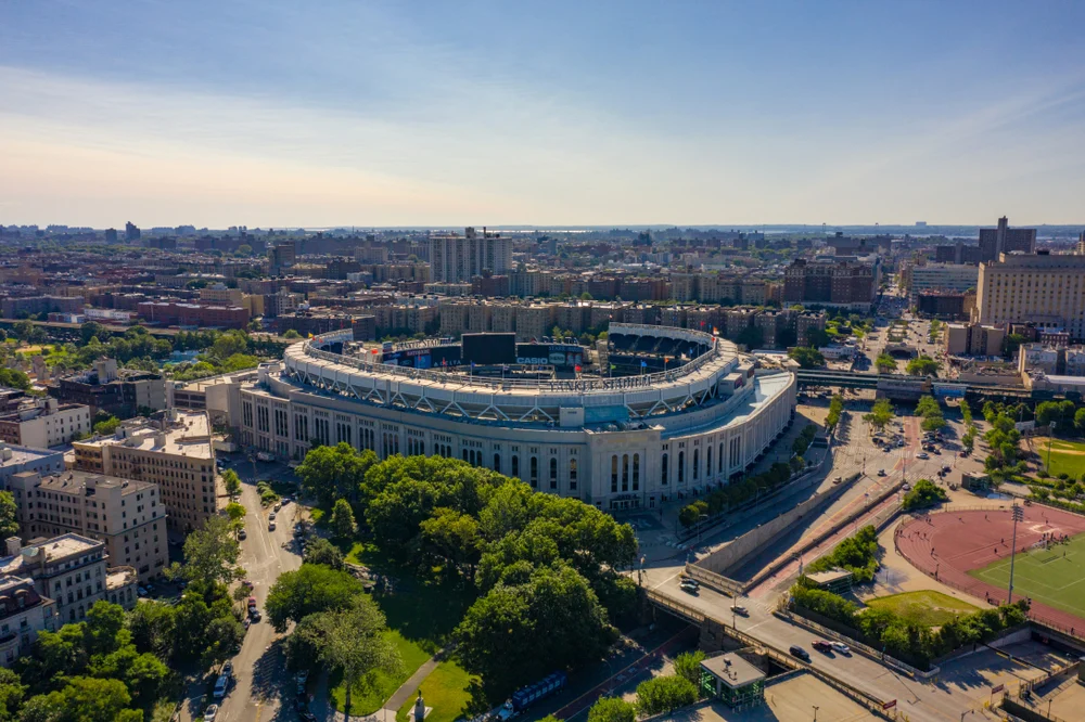 Aerial view of the Bronx, Yankee Stadium