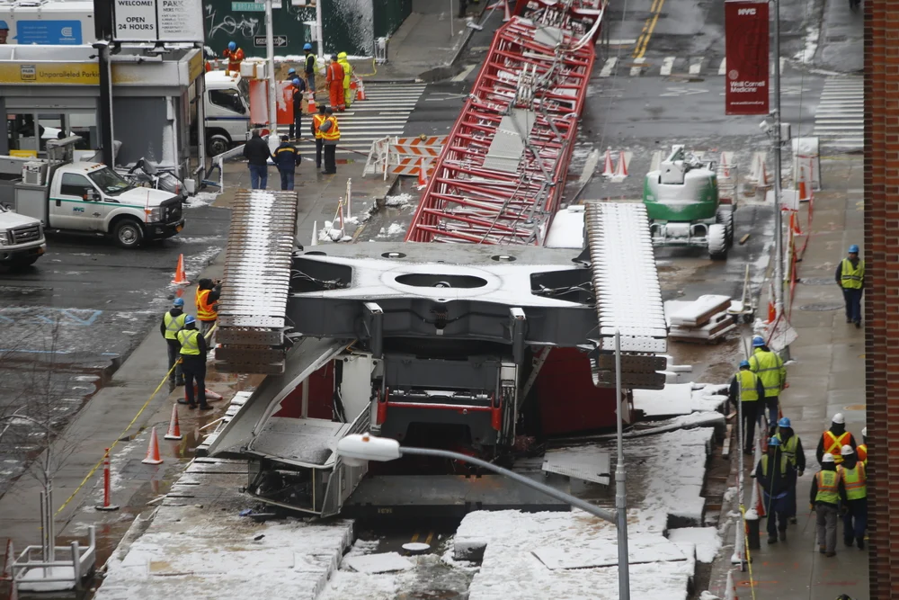 Collapsed crane in NYC construction accident